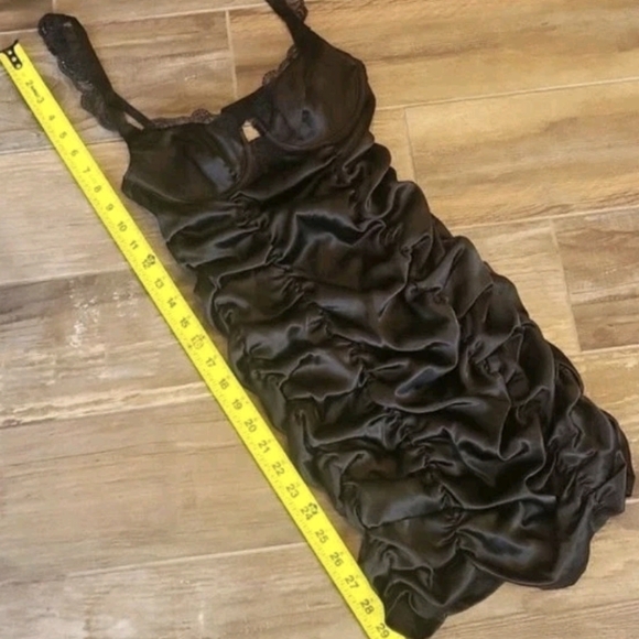 For Love & Lemons Black Ruched Lace Detail Sleeveless Mini Dress, XXS - Picture 5 of 12